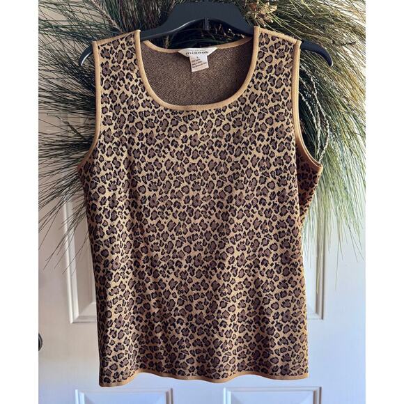 Not For Sale-Exclusively Misook Leopard Cheetah Animal Print Sleeveless Shell - Picture 5 of 14